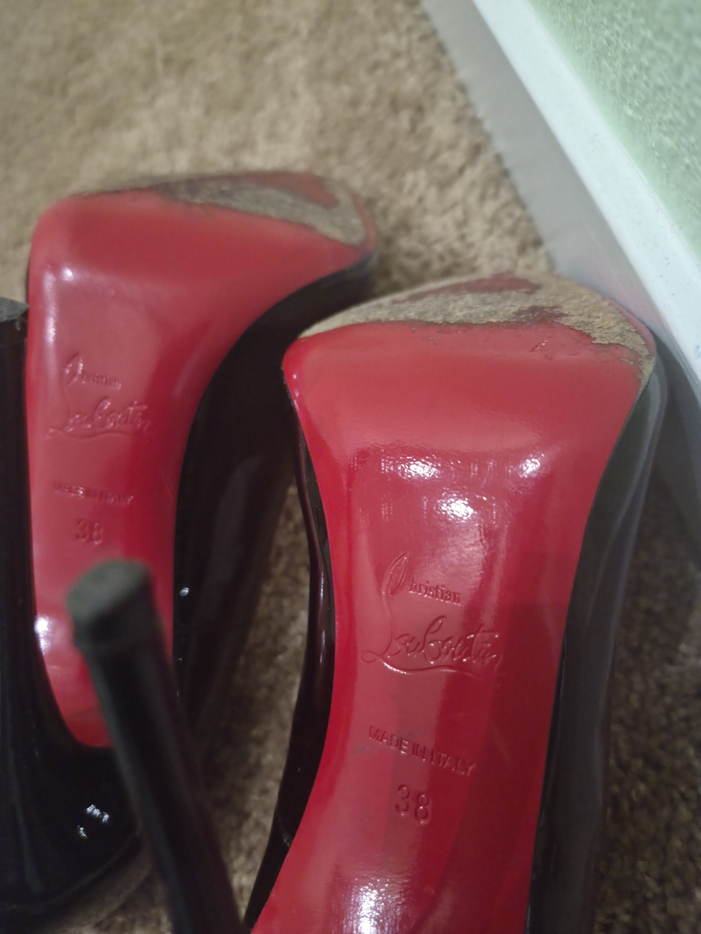 Christian Louboutin Black Patent Pointed-Toe Pumps - Picture 6 of 6